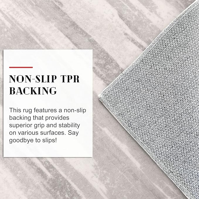 Modern Abstract Runner Rug 2x6, Neutral Light Beige and Grey Washable Kitchen - Image 6