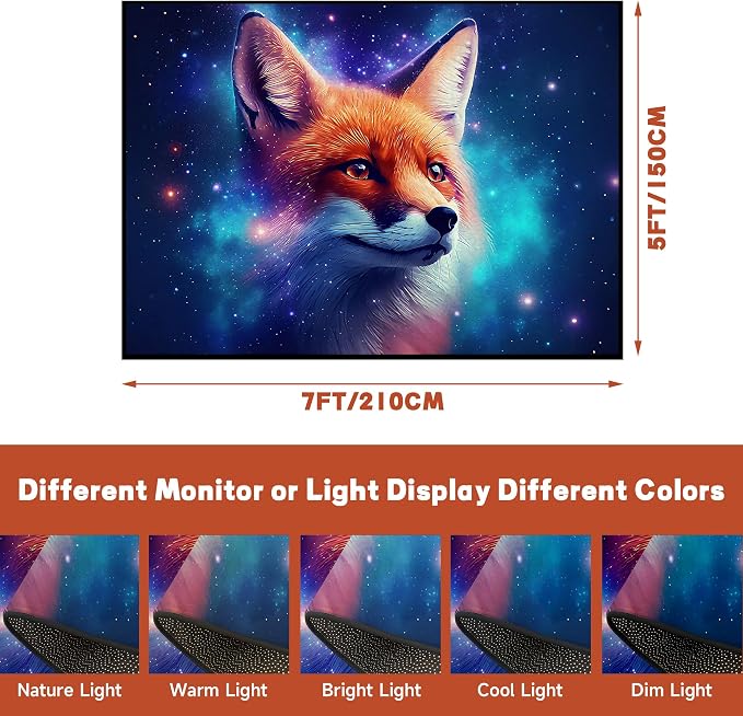 5' X 7' Galaxy Fox Rug 3D Cute Foxes Area Rugs - Image 2