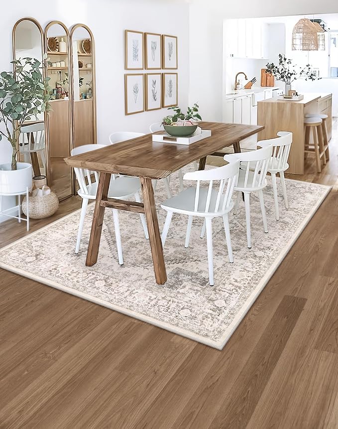 LIVEBOX 5x7 Area Rugs for Living Room, Washable Nursery Beige Neutral Boho Rug - Image 7