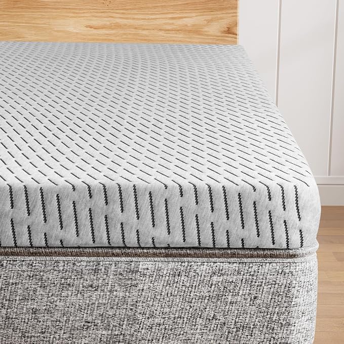 Bamboo Mattress Topper Full Size 4 Inch, Cooling Gel & Bamboo Charcoal Memory by HOMRELEXA
