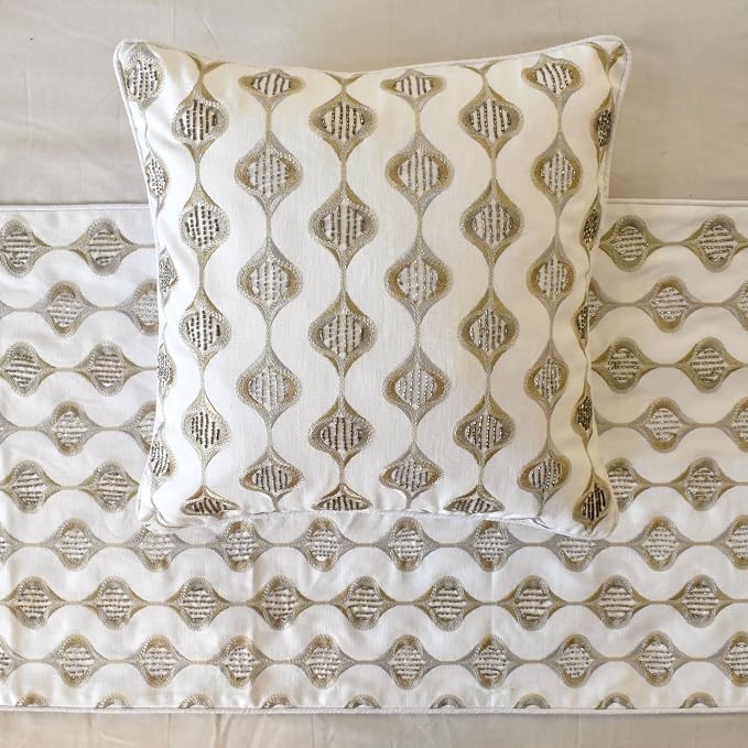 The HomeCentric King/Queen/Twin Beige Decorative Bed Runner Full 68"x18" Bed - Image 3