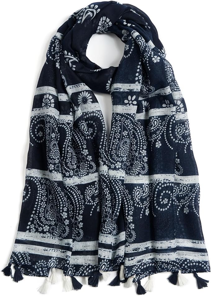 Scarf for Women Lightweight Soft Floral Leopard Printed Scarves Fall Winter by QIUTIMIY