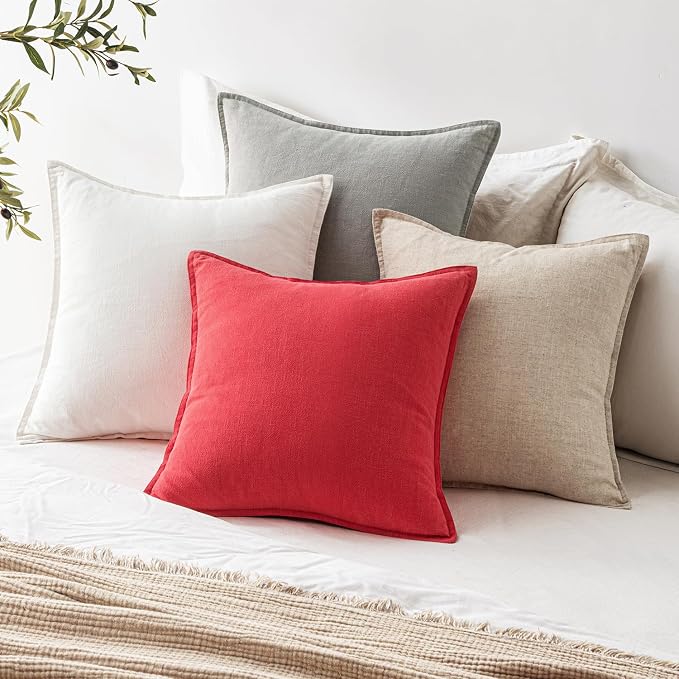 EMEMA Christmas Throw Pillow Covers Decorative Linen Pillow Covers 24x24 Inch - Image 7