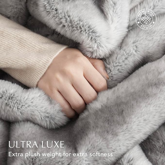 EVERGRACEHOME Ultra Soft Luxury Fluffy Mink Faux Fur Throw Blanket, Thick Warm - Image 3