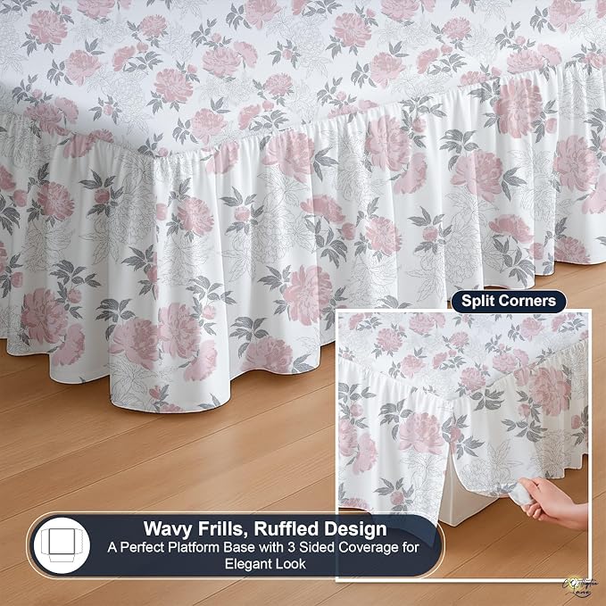 Cottington Lane Ruffled Bed Skirt Twin Size - Image 7