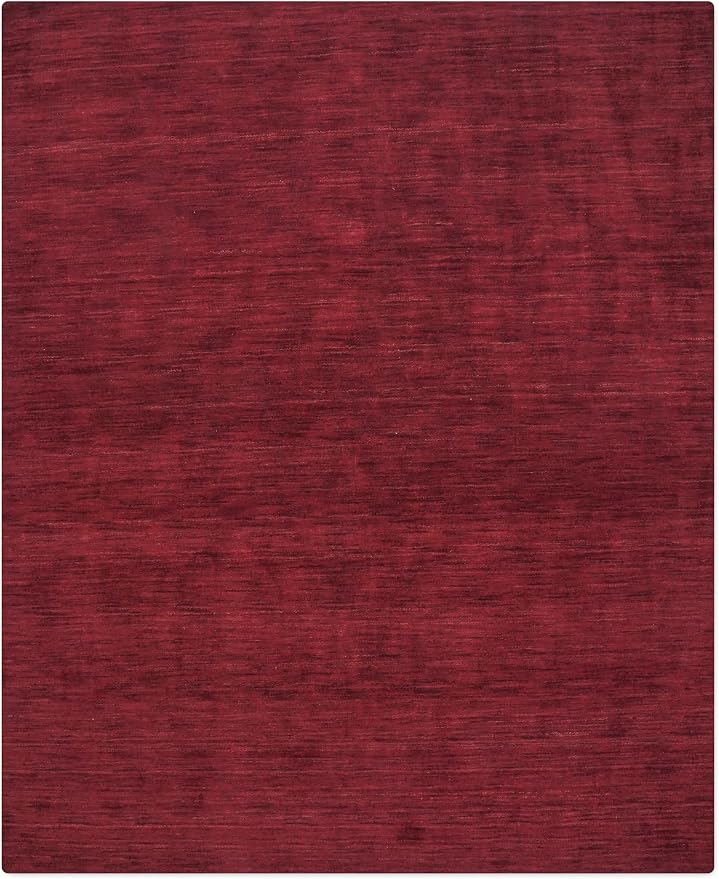Rugsotic Carpets Hand Knotted Gabbeh Wool 5'x8' Area Rug Solid Dark Red L00111 - Image 3