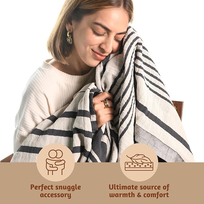 Folkulture Throw Blanket for Couch 50" x 60" |100% Recycled Cotton Couch - Image 3