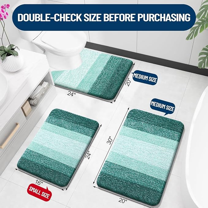 OLANLY Luxury Toilet Rugs U-Shaped 24x20, Extra Soft and Absorbent Microfiber - Image 2