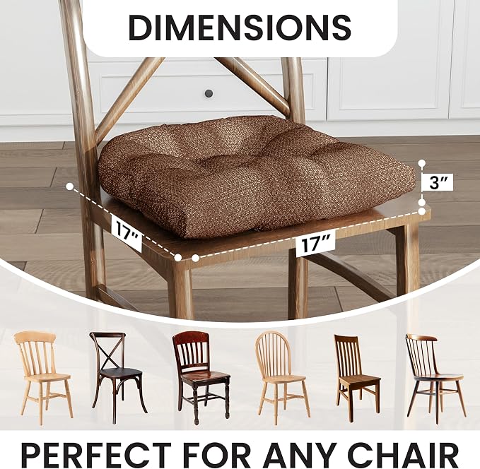 Klear Vu Gripper Overstuffed Universal Non-Slip Dining Chair Cushions - Image 3