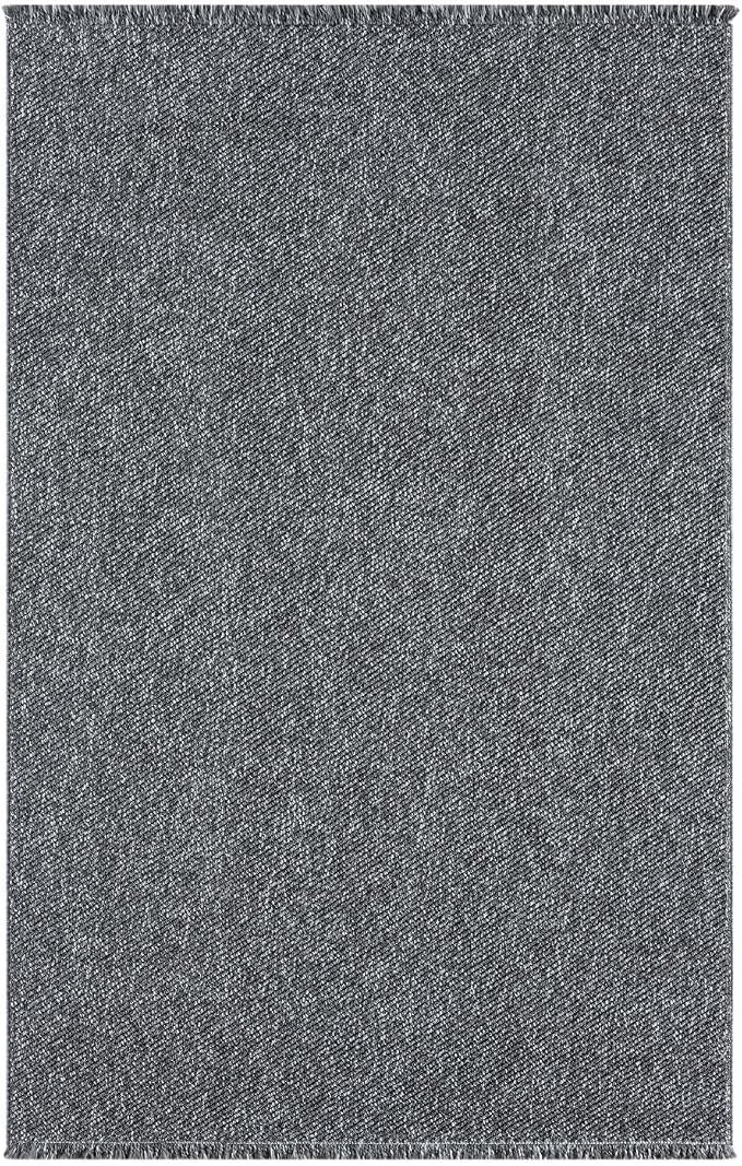 LUXE WEAVERS Solid Machine Woven Smoke 5x7 Area Rug, Indoor Stain-Resistant - Image 2