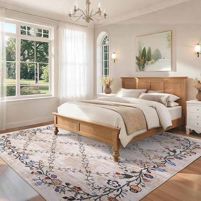 GarveeHome 9x12 Washable Floral Area Rugs - Image 3