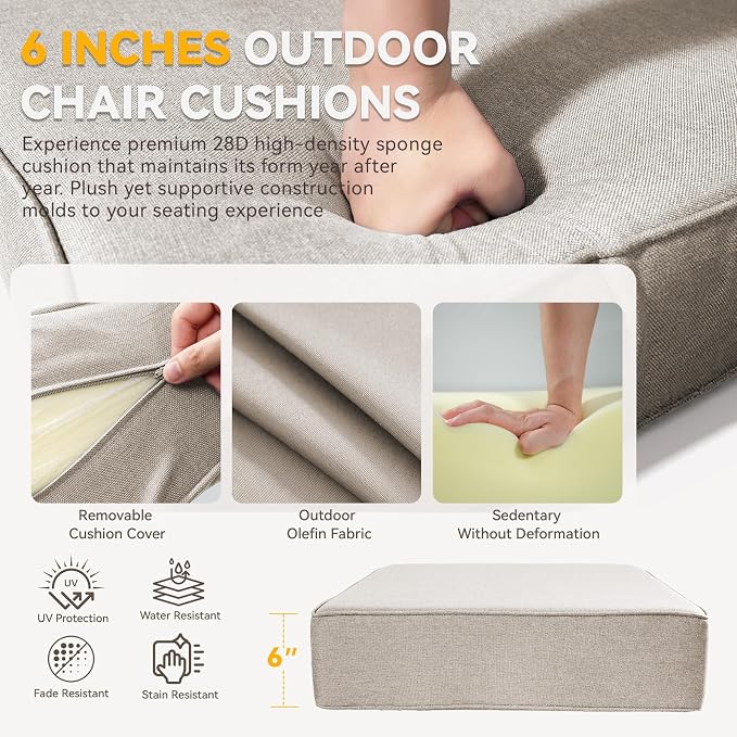 Outdoor Cushion Set for Furniture Patio Furniture, UV Resistant, Water Resistant - Image 5