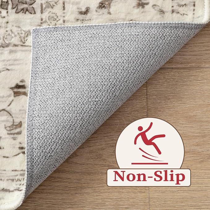 SERISSA Area Rug 3x5 Boho Rugs for Bedroom, Washable Kitchen Rugs Non-Slip - Image 4