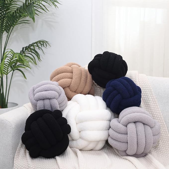 Petrella Knot Pillow Throw Pillows Ball Round Throw Pillows Home Decor Cushion - Image 4