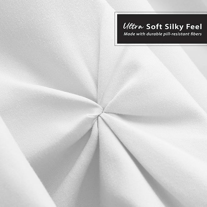 Nestl White Pinch Pleat Cal King Bed Skirt, Microfiber - Image 5
