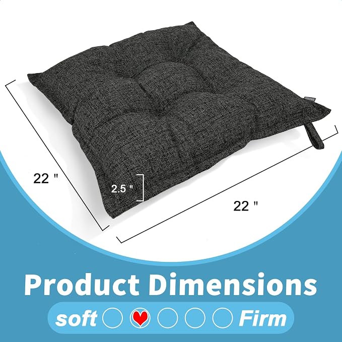 SINSOSSO Large Floor Pillows 22", Thickened Bite-Size Memory Foam Square - Image 2