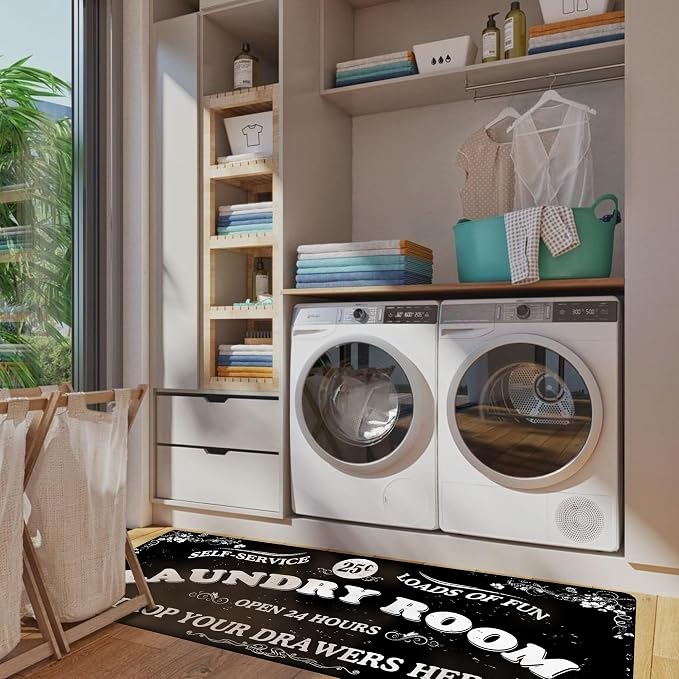 Zoke Laundry Room Rug Runner Stylish Non-Slip Laundry Room Mat 20"x59" - Image 5