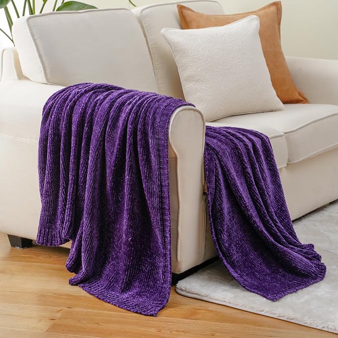 BATTILO HOME Chenille Knitted Throw Blanket - Image 3