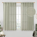 LAMIT Sage Grey Semi Sheer Linen Curtains 45 Inches Long 2 Panels, Light by LAMIT