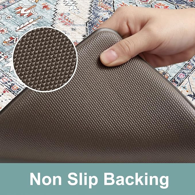 KIMODE Anti Fatigue Kitchen Mats, Boho Vintage Kitchen Rugs Sets of 2, Non Slip - Image 4