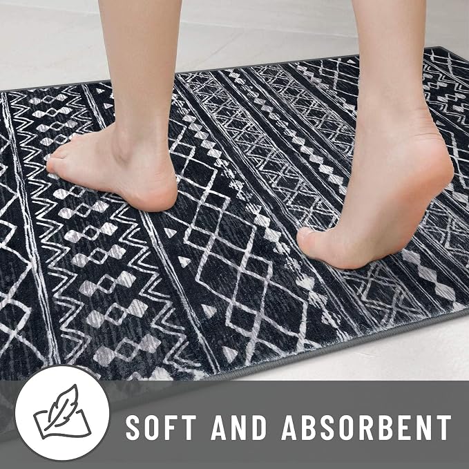 KUTA Moroccan Boho Entryway Rug, 2x3 Black Entrance Small Area Rug Non-Slip - Image 7