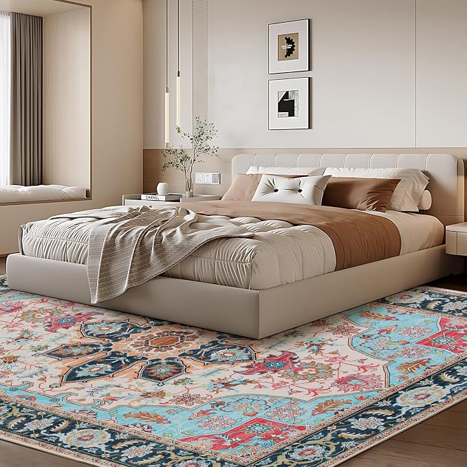 WILLSUN Washable Area Rugs, 8x10 Non-Slip Boho Large Area Rugs - Image 2