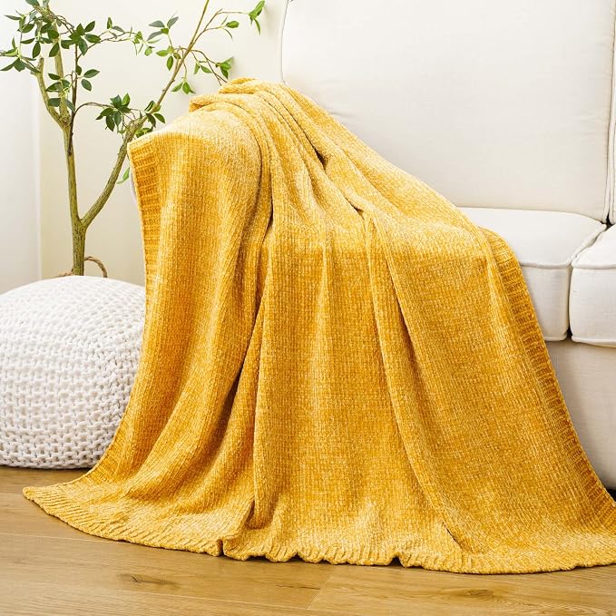 BATTILO HOME Mustard Yellow Throw Blanket - Image 8