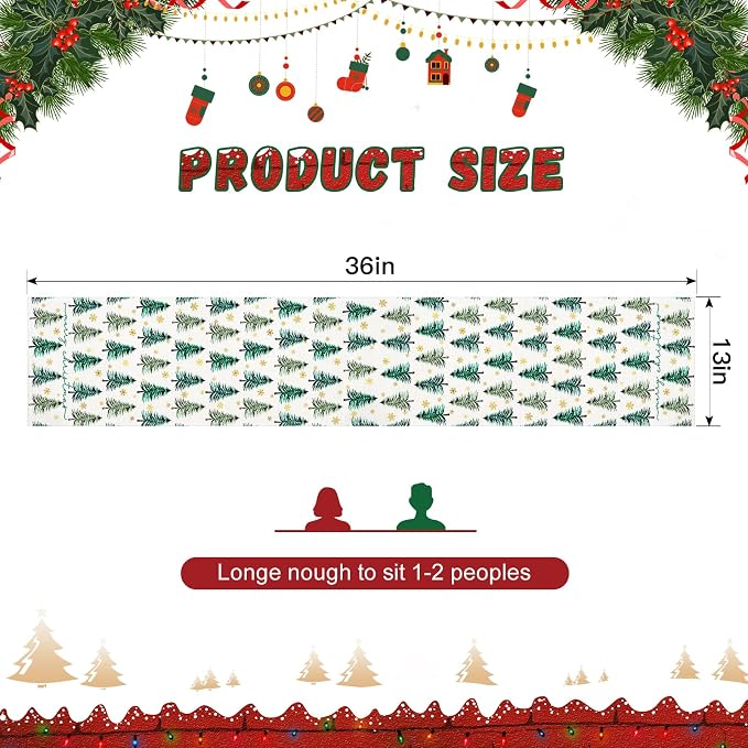 OTOSTAR Golden Snowflake Christmas Tree Merry Christmas Table Runner, Xmas - Image 5