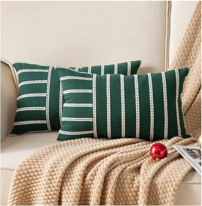 Caflife Boho Christmas Pillow Covers 12x20 Set of 2 Soft Farmhouse Decorative by Caflife