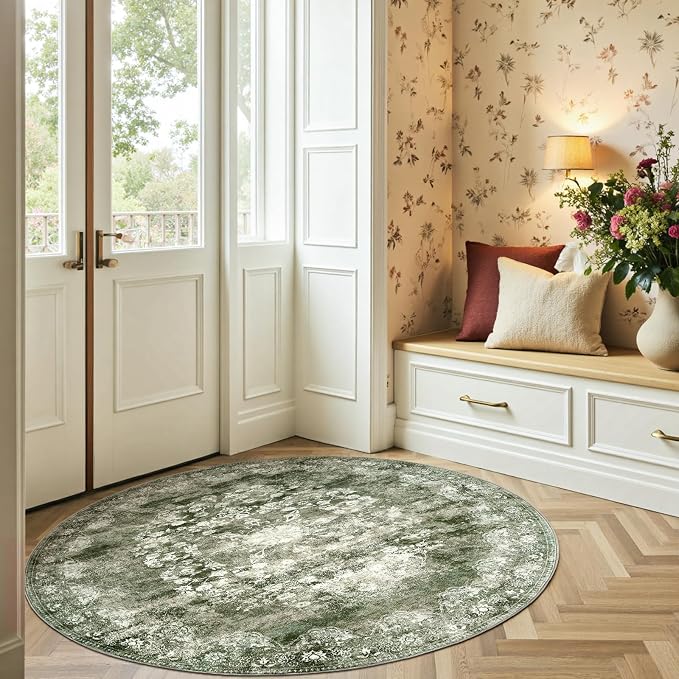 jinchan Round Rug 5ft Area Rug - Image 3