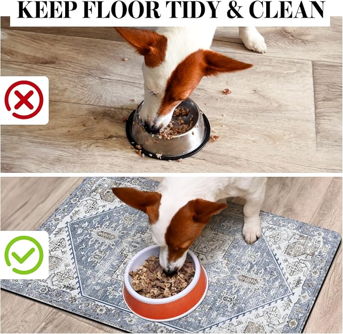 Dog Food Mats for Floors Absorbent, Pet Cat Food Mat - Image 3