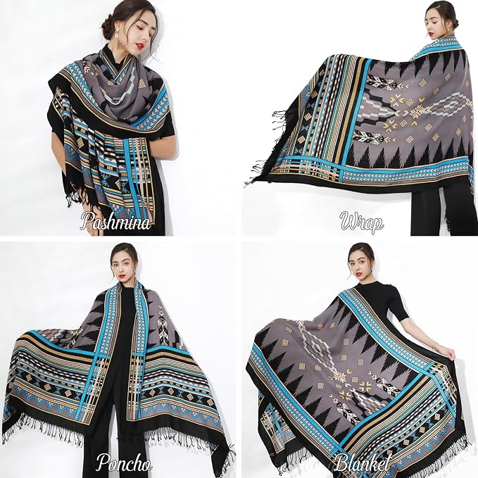 DANA XU 100% Merino Wool Pashmina Shawl - Image 5