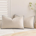 a moment Loop Yarn Linen-Like Pillow Cover Natural Soft Decorative Throw Pillow by amoment