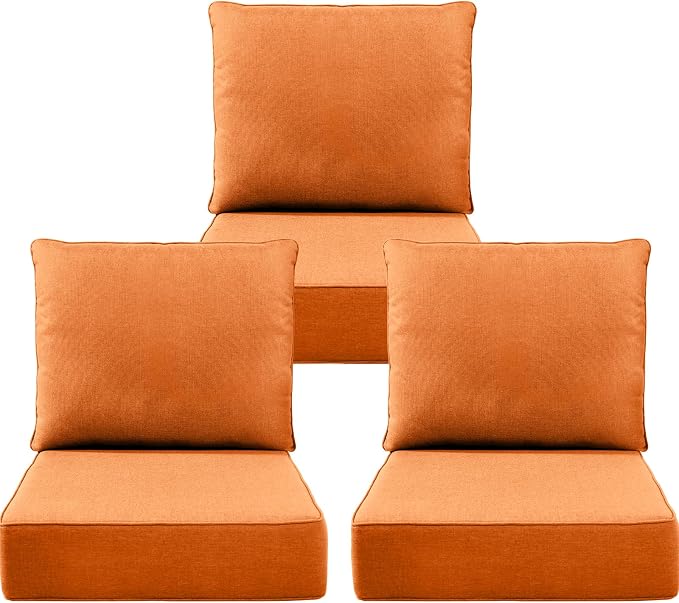 Luxury 6" Outdoor Cushions for Patio Furniture, Fade Resistant Couch Chair by Pugire