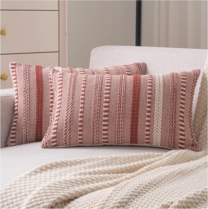 Boho Throw Pillow Covers 12x20 Inch Set of 2, Farmhouse Decorative Couch Pillow by Cethom