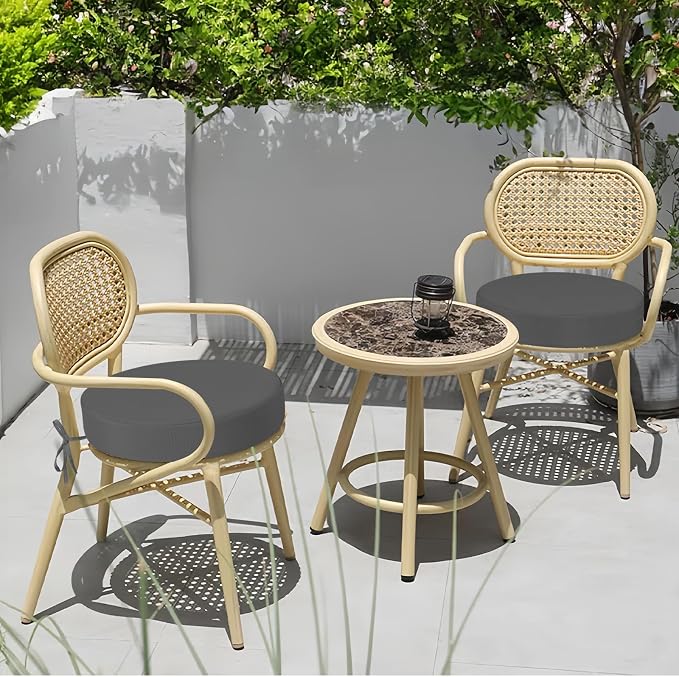 idee-home Outdoor Bistro Chair Cushions, 15”x15”x 3” Thick Outdoor Round Seat - Image 5
