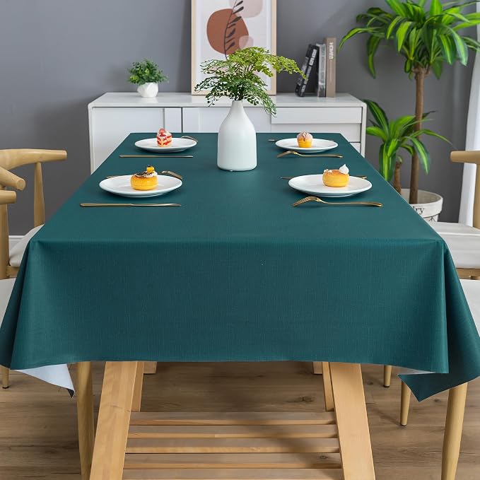 Square Table Cloth, 100% Waterproof Tablecloth Oil Proof Spill Proof Vinyl - Image 7