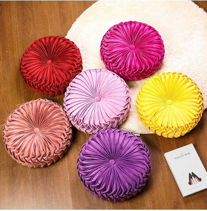HLOVME Throw Pillow for Couch Decorative 3D Pumpkin Round Velvet Cushion for - Image 6