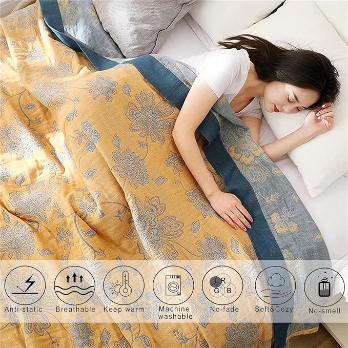 MSGKV Boho Throw Blanket Fall Blanket 100% Cotton Boho Couch Cover, Versatile - Image 7