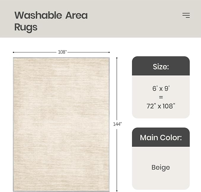 Valenrug Washable Rugs 6x9 - Image 2