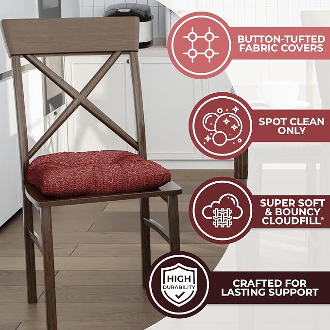 Klear Vu Gripper Overstuffed Universal Non-Slip Dining Chair Cushions - Image 2