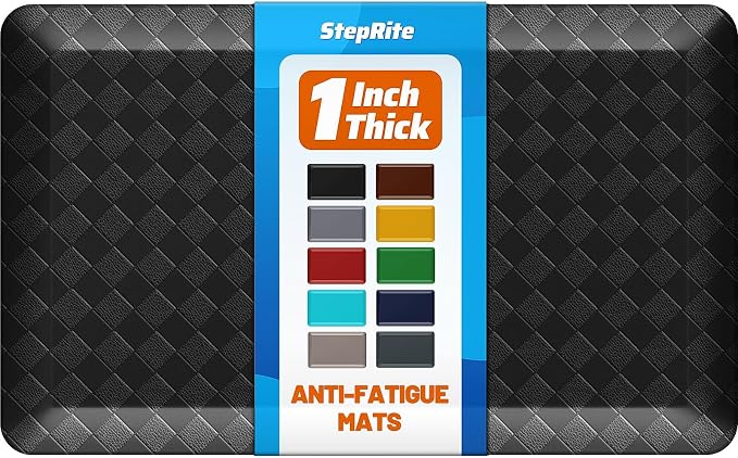 StepRite 1” Thick Kitchen Mats for Floor, Anti Fatigue Kitchen Rugs, Heavy Duty by Bringcushiontoyourlife