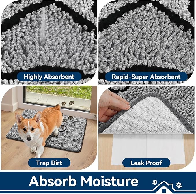 Bcoimo Super Absorbent Dog Door Mat, Pet Rugs - Image 4