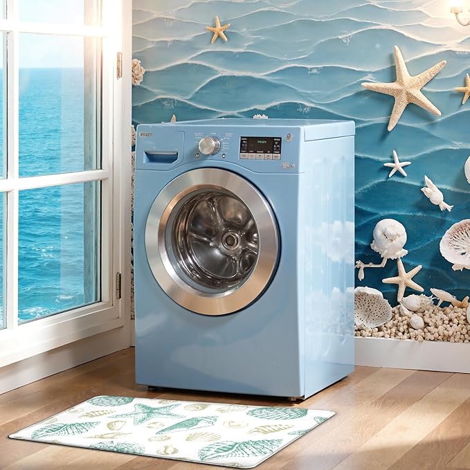 Kitchen Mats for Floor Cushioned Anti Fatigue Sets of 2 Beach Theme Kitchen - Image 8