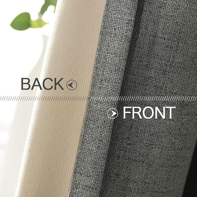 MIULEE Linen Blackout Curtains and Drapes 100% Room Darken Thermal Insulated - Image 6