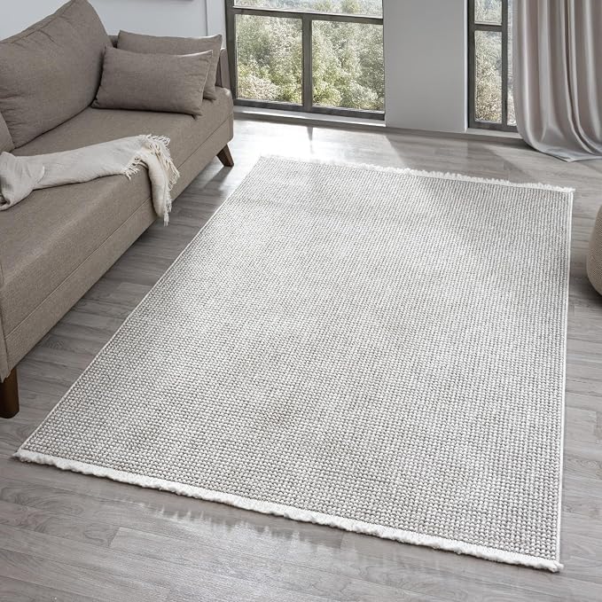 LUXE WEAVERS Solid Machine Woven Stone 4x6 Area Rug, Indoor Stain-Resistant by LuxeWeavers