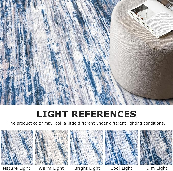 9x12 Modern Abstract Area Rug for Bedroom, Non-Shedding Rugs for Living Room - Image 4