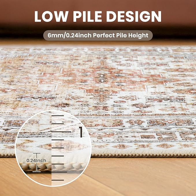 zesthome 9x12 Area Rugs, Stain Resistant Washable Rug, Ultra-Thin Rugs - Image 7