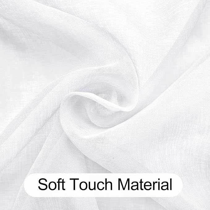 XWZO White Semi Transparent Sheer Curtains - Image 5