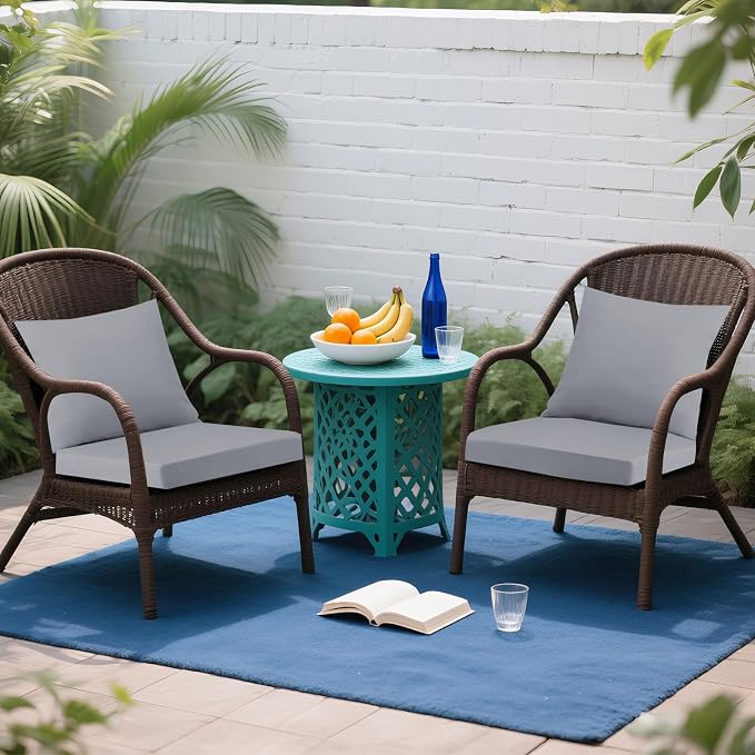 Outdoor Seat Cushion Set 22 x 22 In, Water-Resistant & Fade-Resistan, Patio - Image 2